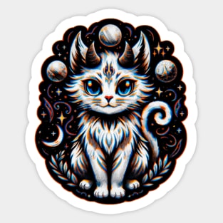 Mystic Moonlit Cat Sticker